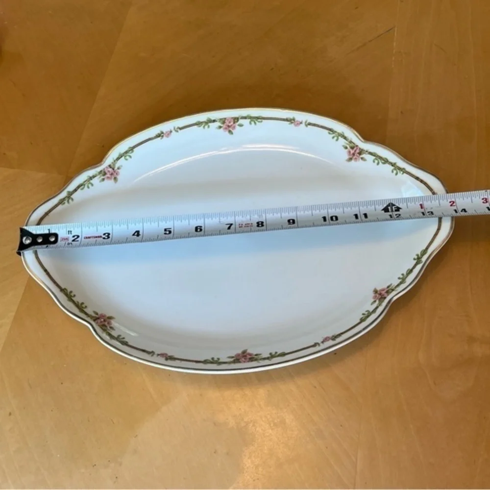 Vintage Theodore Havilland France Oval Platter Petite Rose Pattern